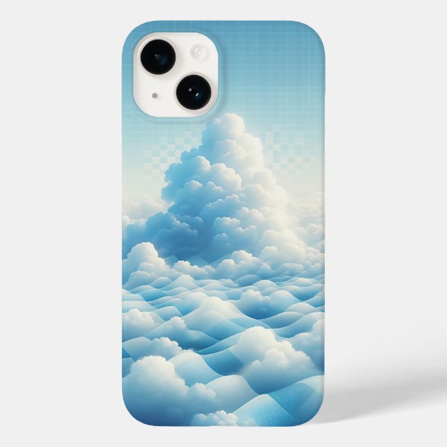 Coques Case-Mate iPhone Dreamy Blue Clouds Phone Case - Surreal Sky Grid  (Verso)