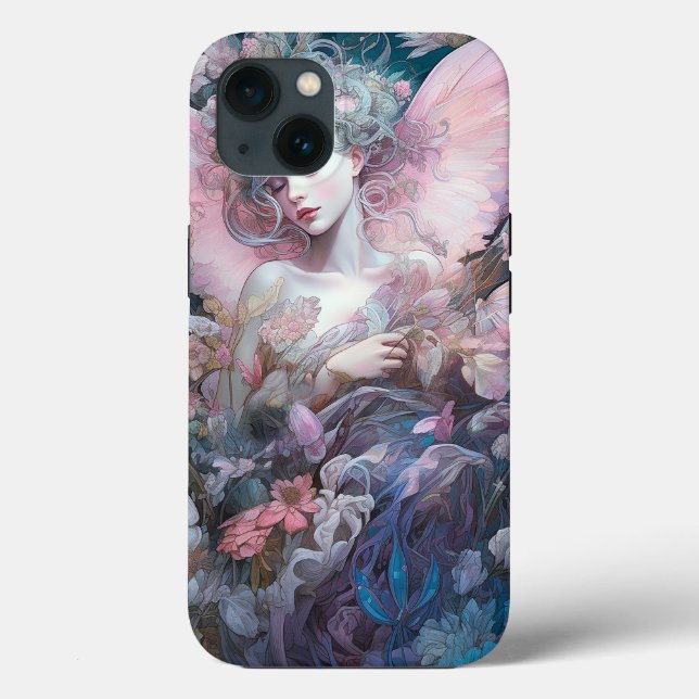 Coques Case-Mate iPhone Dreamy Fairy Girl Rose Blue Imaginaire Art (Verso)