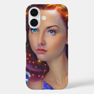 Coque Pour iPhone 16 Dreamy Girl with Rainbow Lights