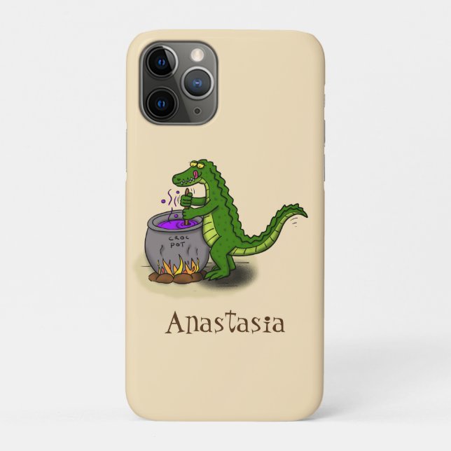 Coques Case-Mate iPhone Drôle alligator vert cuisine dessin animé (Dos)