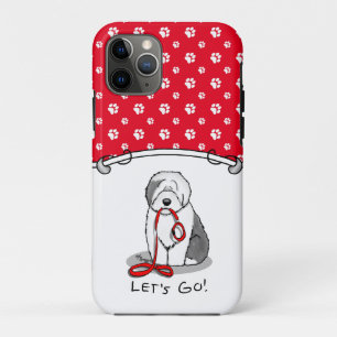 Case-Mate iPhone Case Drôle Allons-y ! Walk Old English Sheepdog (Gris 1