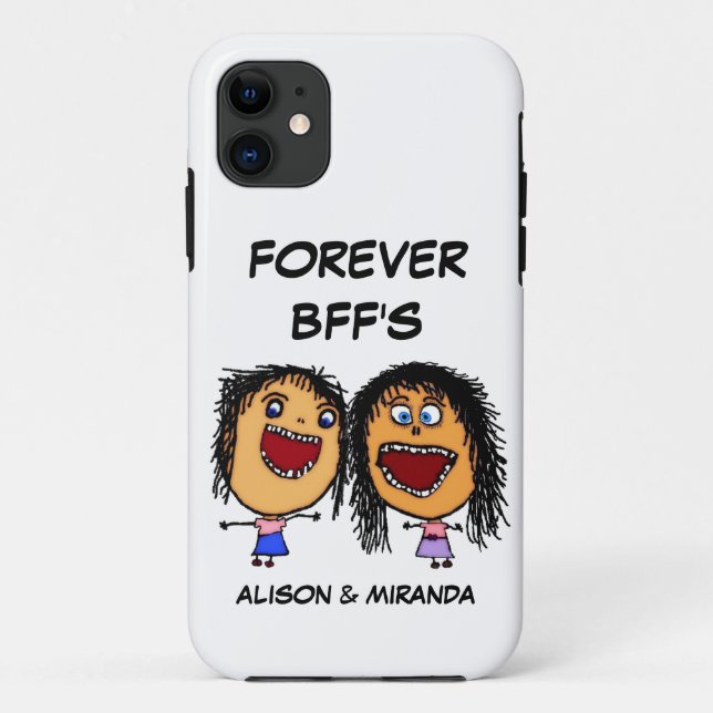 Coques Case-Mate iPhone Drôle Cartoon Best Friends BFF's (Dos)