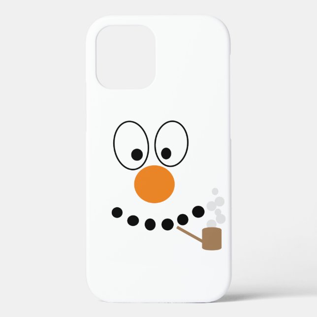 Coques Case-Mate iPhone Drôle Cartoon de Noël Snowman visage (Verso)