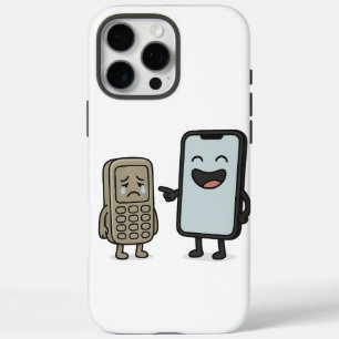 Coque iPhone 16 Pro Max Drôle Cartoon _ Nouveau Smartphone vs Vieux Téléph
