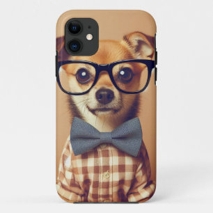 Case-Mate iPhone Case Drôle chien portant des lunettes et Bowtie