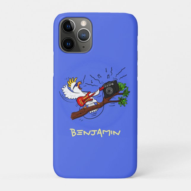 Coques Case-Mate iPhone Drôle cockatoo jouant de la guitare rock dessin an (Dos)