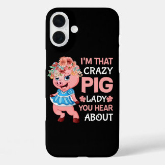 Coque Pour iPhone 16 Plus Drôle dame de cochon de mot art