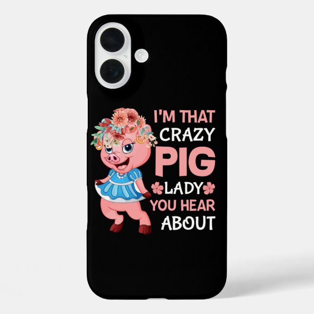 Coques Case-Mate iPhone Drôle dame de cochon de mot art (Verso)