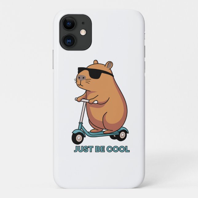 Coques Case-Mate iPhone Drôle de Capybara Cool en Trottinette Vibes (Dos)