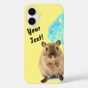 Coque Pour iPhone 16 Drôle de gerbille mignonne vacances d'été jaune