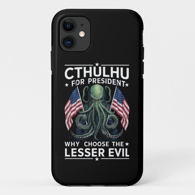 Coques Case-Mate iPhone Drôle d'élection 2024 Cthulhu pour président  (Dos)