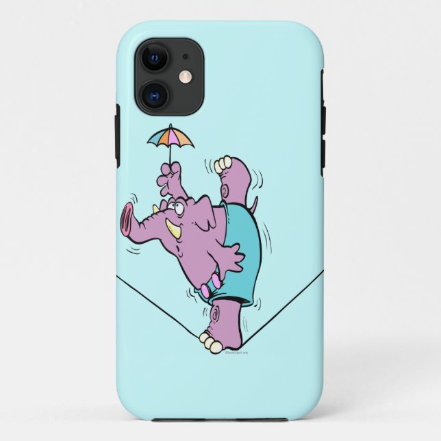 Coques Case-Mate iPhone drôle d'éléphant de cirque sur corde raide (Dos)