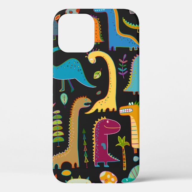 Coques Case-Mate iPhone Drôle dinosaure sans couture motif (Verso)