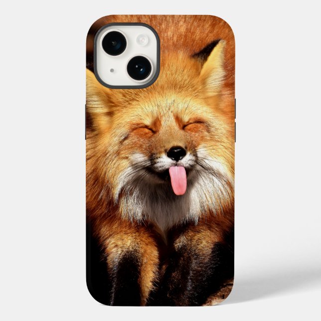 Coques Case-Mate iPhone Drôle Fox Sticking It's Tongue Out (Verso)
