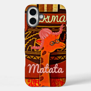 Coque Pour iPhone 16 Plus Drôle Giraffe avec texte cool Hakuna Matata