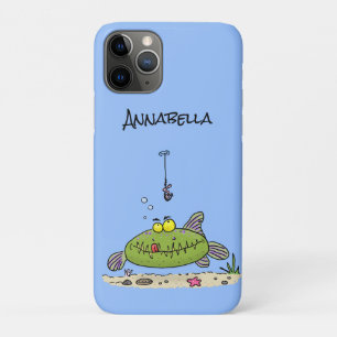 Case-Mate iPhone Case Drôle gras affamé poisson vert dessin de pêche