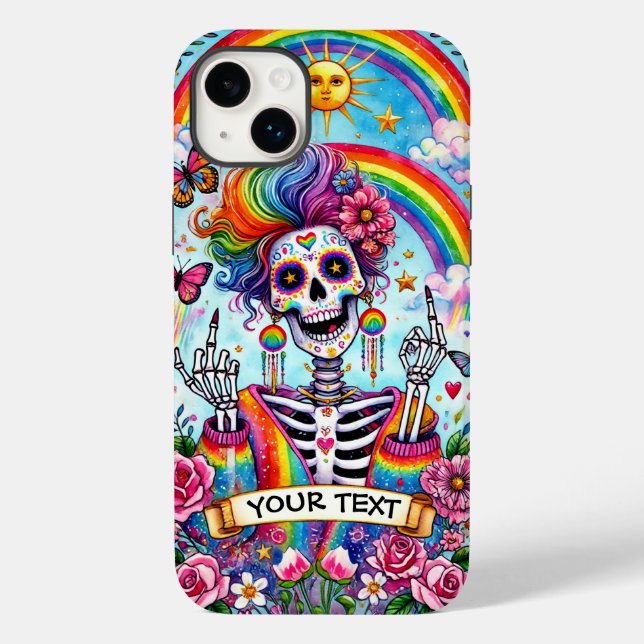 Coques Case-Mate iPhone Drôle Halloween Skeleton Tarot Card (Verso)