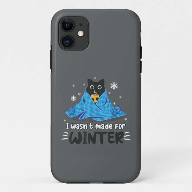 Coques Case-Mate iPhone Drôle Je n'étais pas fait pour l'hiver Mignon Chat (Dos)