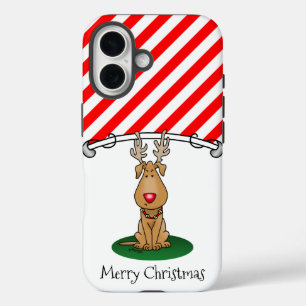 Coque Pour iPhone 16 Drôle Jingle Ce Chien Rinde Du Nez Rouge Mignonne
