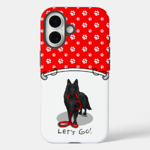 Coque Pour iPhone 16 Drôle Let's Go! Promenons-nous ! Chien de berger b