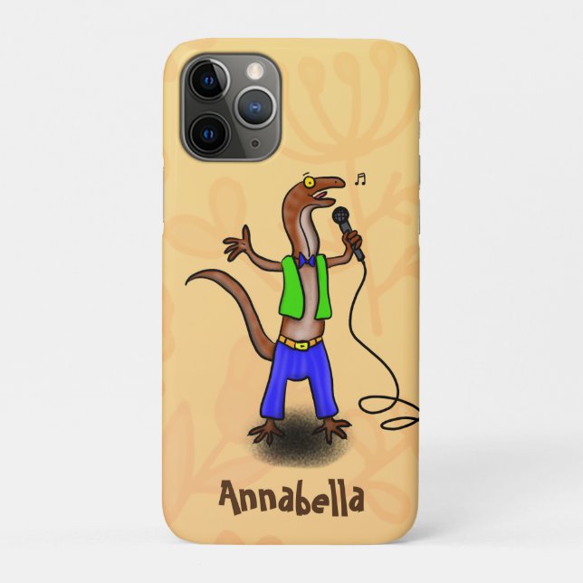 Coques Case-Mate iPhone Drôle lézard chantant avec bande dessinée de micro (Dos)