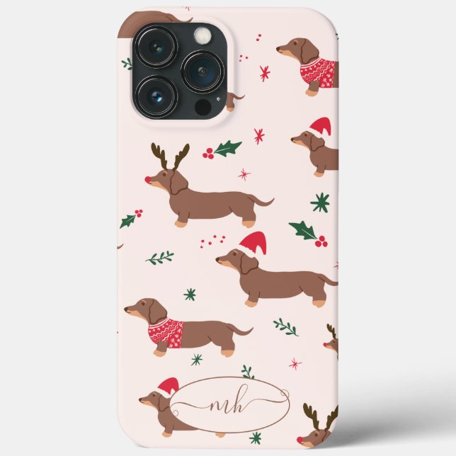 Coques Case-Mate iPhone Drôle mignon chien de Noël motif animal de compagn (Verso)