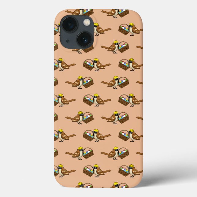 Coques Case-Mate iPhone Drôle mignon oiseau avec Motif de panier d'oeufs c (Verso)