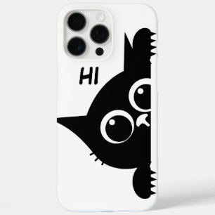 Coque iPhone 16 Pro Max Drôle Peeking Cat minimaliste Art