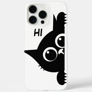 Coque iPhone 16 Pro Max Drôle Peeking Cat minimaliste Art