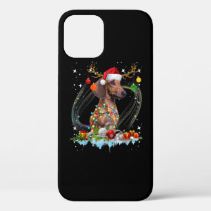 Case-Mate iPhone Case Drôle Père Noël Dachshund Reindeer Noël clair