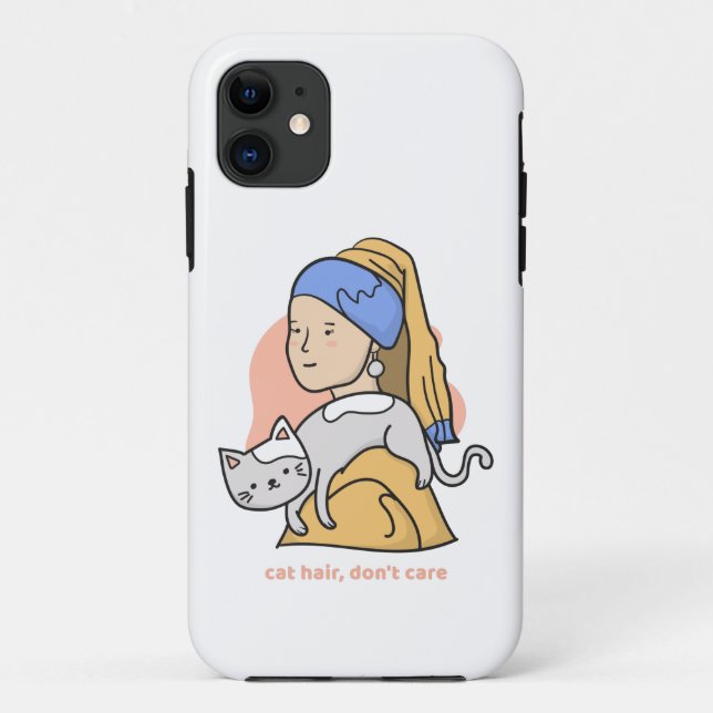 Coques Case-Mate iPhone Drôle poils de chat ne se soucient pas fille avec  (Dos)
