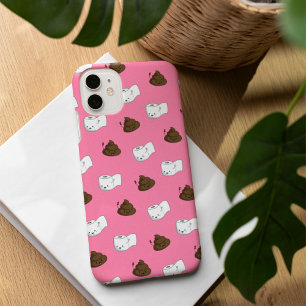 Coque Pour iPhone 16 Drôle Poop Emoji & Toilet Motif papier