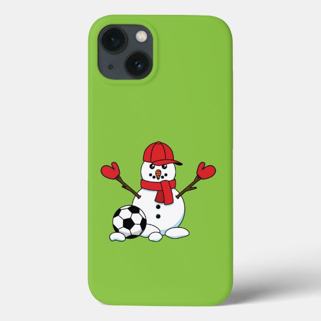 Coques Case-Mate iPhone Drôle Snowman avec balle de football (Verso)