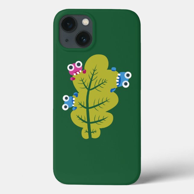 Coques Case-Mate iPhone Drôle vert plante dessin animé feuille de caractèr (Verso)