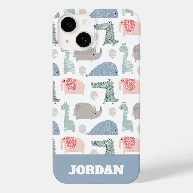 Coques Case-Mate iPhone Drôle Visage mignon Doodle Motif animal (Verso)