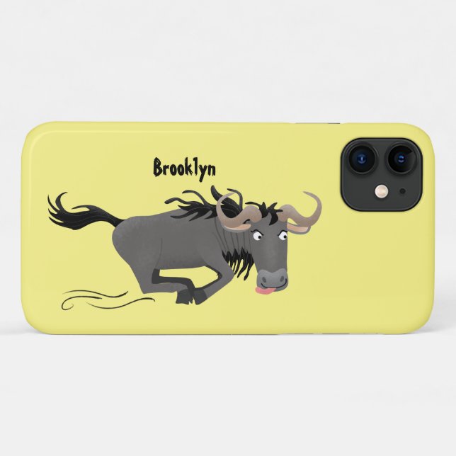 Coques Case-Mate iPhone Drôle wildebeest tourner dessin animé illustration (Dos (Horizontal))