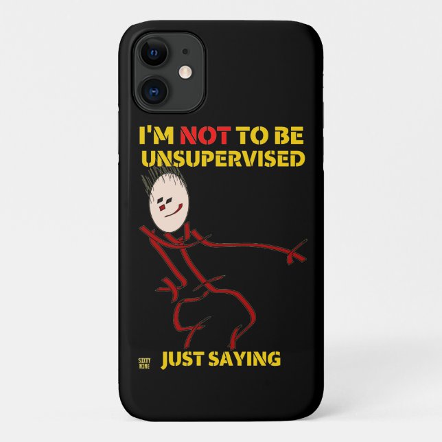 Coques Case-Mate iPhone drôles iPhone 11 cas de téléphone "NON SURVEILLÉ" (Dos)