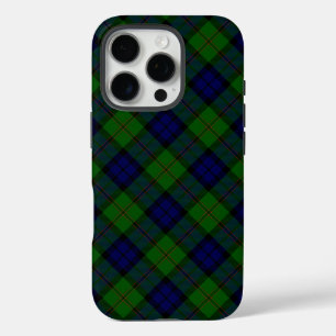 Coque iPhone 16 Pro Dundas tartan bleu vert plaid