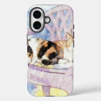 Coque Pour iPhone 16 Duo de Rêve Chat Endormi