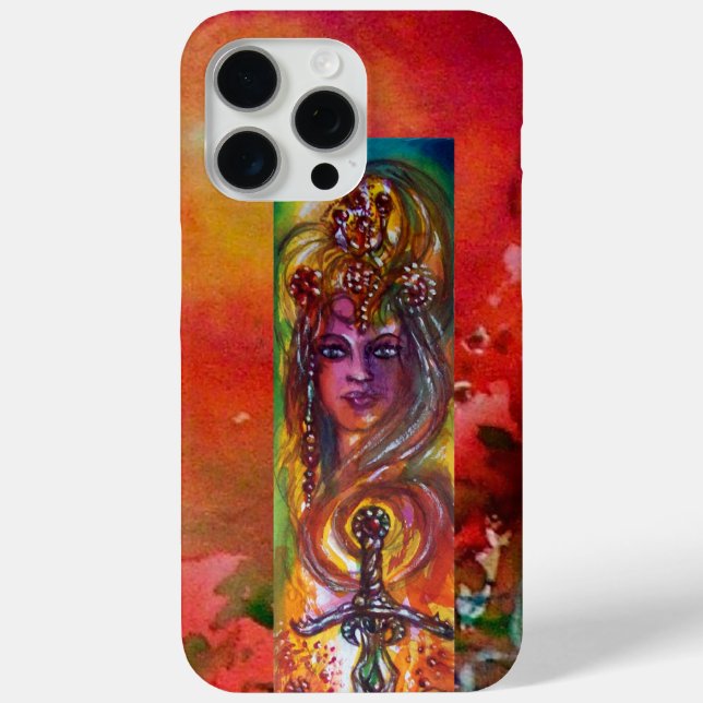 Coques Case-Mate iPhone DURENDAL, ÉPÉE ÉPIQUE ET ANGE Jaune rouge (Verso)