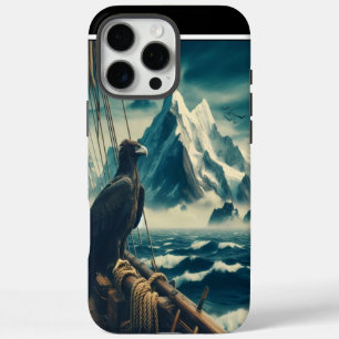Coque iPhone 16 Pro Max Eagle Atop Ship, Montagnes Ahead