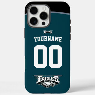 Coque iPhone 16 Pro Max Eagles personnalisées Jersey Football américain