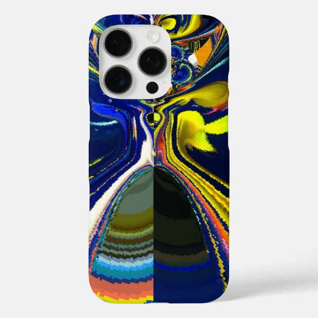 Coques Case-Mate iPhone Earth Gold et Cool Blue Fluid Art Abstrait Imprime (Verso)