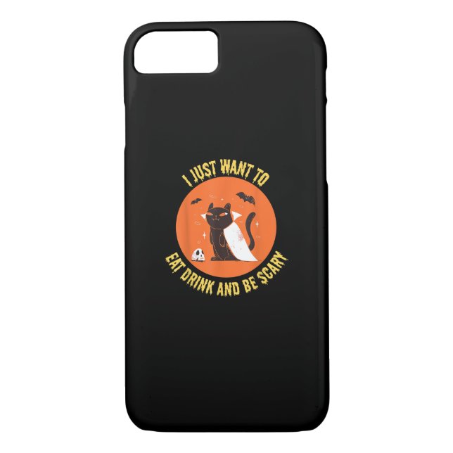 Coques Case-Mate iPhone Eat Drink And Be Scary Spooky Cat Halloween (Dos)