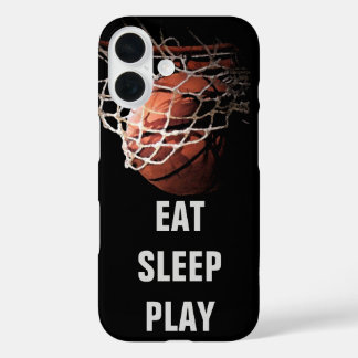 Coque Pour iPhone 16 Eat Sleep Jouer Au Basket