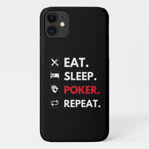 Case-Mate iPhone Case Eat Sleep Poker Répéter Funny Card Jeu Citation No