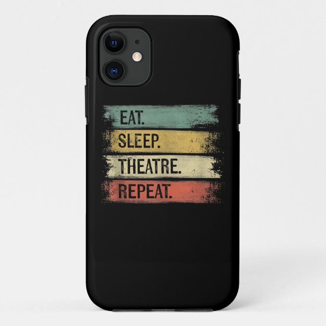Coques Case-Mate iPhone Eat Sleep Theatre Repeat Theater Tech Toxits (Dos)