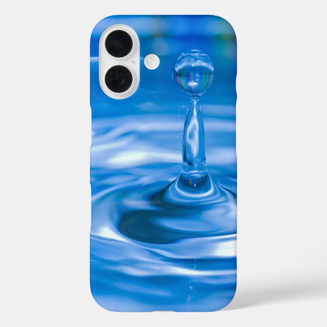 Coques Case-Mate iPhone eau bleue ondulée avec gouttelette (Verso)