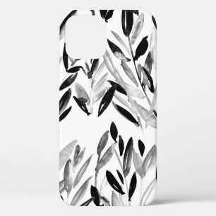 Case-Mate iPhone Case Eau couleur noire et blanche élégante feuilles nat