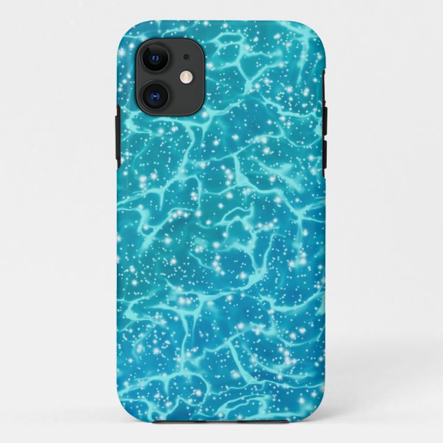 Coques Case-Mate iPhone Eau de la mer bleue avec étincelles (Dos)